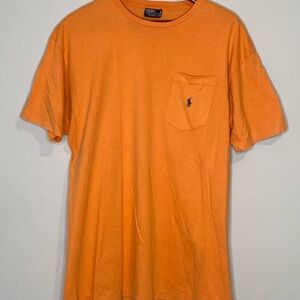 Ralph Lauren Polo Men's Tee Shirt Medium 100% Cotton Orange